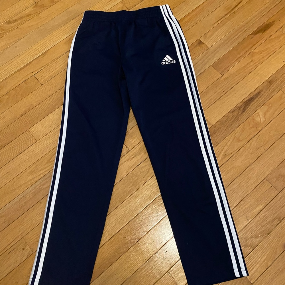 adidas Navy Track Pants with White Side Stripes